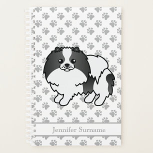 Chien Poméranien Parti-Color Noir & Texte Personna