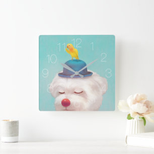 Chien portant une horloge murale Casquette Bowler