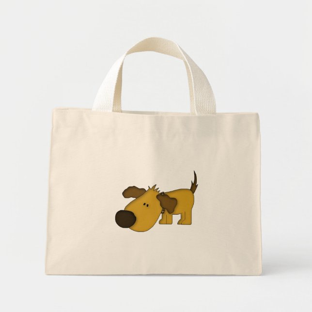 Chien reniflant mignon fourre-tout sac de courses  (Devant)