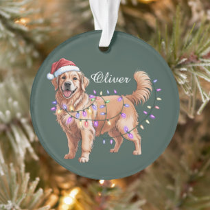 Chien Retriever Golden Noël Nom Personnalisé 