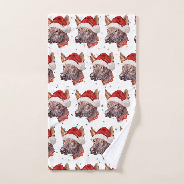 Chien sans cheveux mexicain race Étoiles de Noël (Serviette à main)