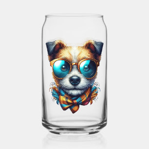 Chien Stylé Avec Des Lunettes Art De Compagnie Mod