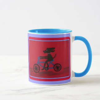 chien sur une tasse de sonnerie de vélo