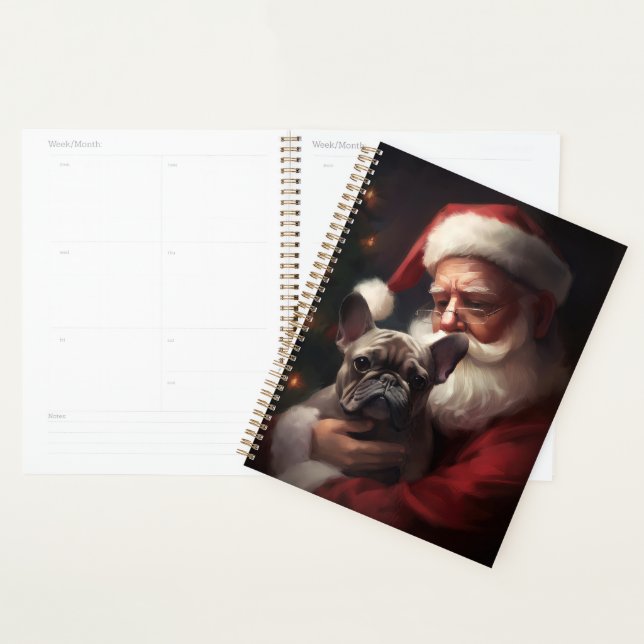 Chien-taureau français avec Noël Festif du Père No (Devant avec enveloppe)