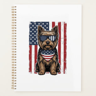 Chien Terrier Patriotique Dessin Vectoriel Drapeau