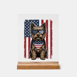Chien Terrier Patriotique Dessin Vectoriel Drapeau