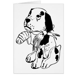 Chien triste avec Jambe cassée