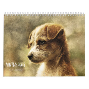 Chien vintage calendrier 2022
