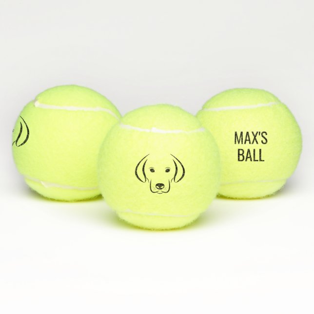 Chien visage et nom balle de tennis personnalisée (Multiple)