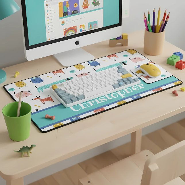 Chiens amusants (desk mat with funny dogs for kids)