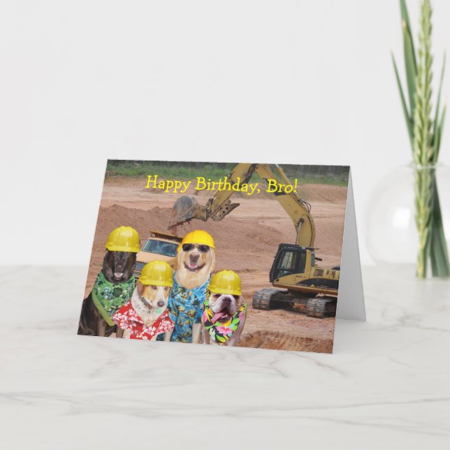 Chiens amusants Carte Thème de construction person (Devant)