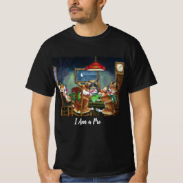 Chiens amusants Jouer Poker T-shirt noir pour homm