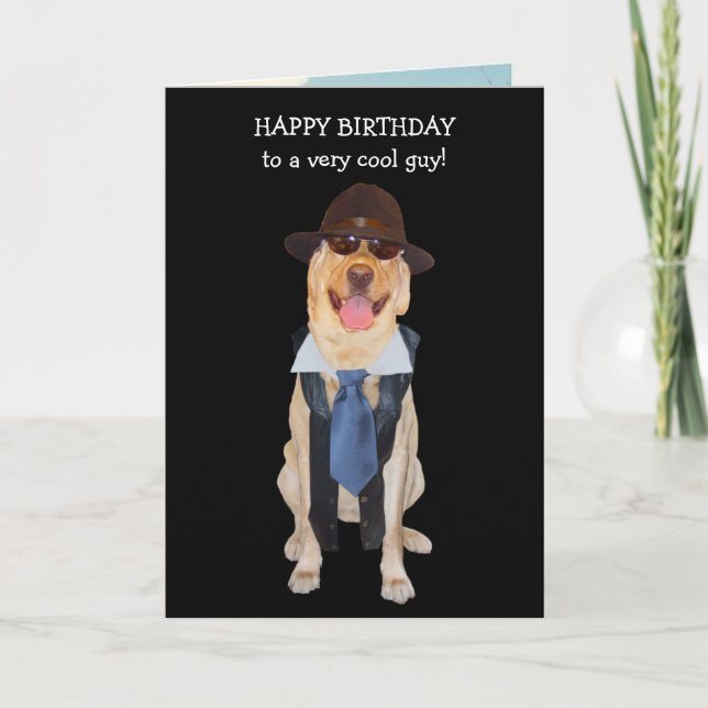 Chiens amusants masculins Carte d'anniversaire (Devant)