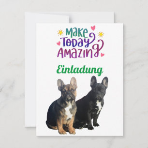 Chiens Bouledogues français Invitation Bouledogue 
