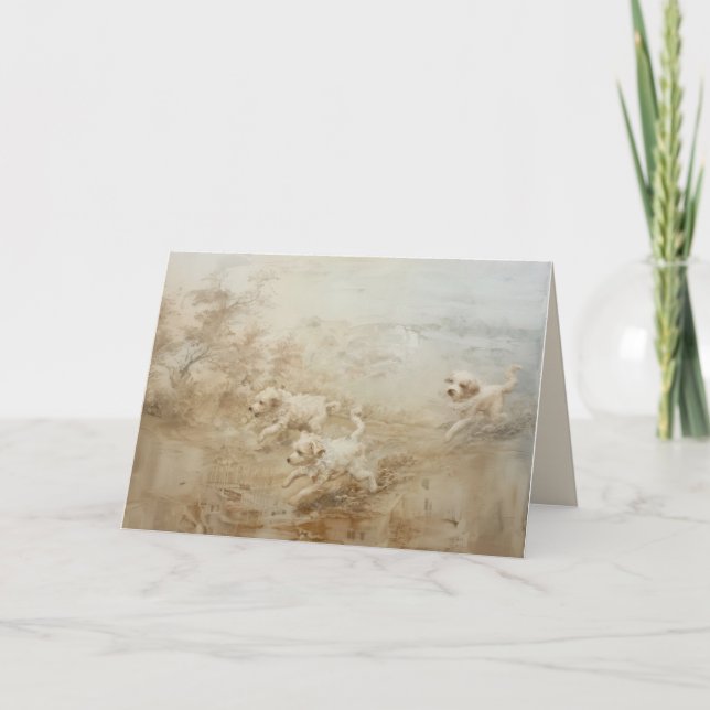 Chiens - Carte de vœux pliée (Devant)