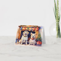 Chiens coquins Carte de Noël