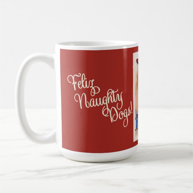 Chiens coquins Mug de Noël Rouge (Gauche)