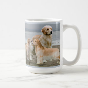 Chiens d'arrêt d'or à la tasse de plage