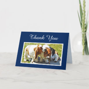 Chiens de basset de la carte w/Cute de "Merci"