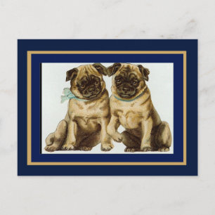 Chiens de Carlin Vintage de carte postale