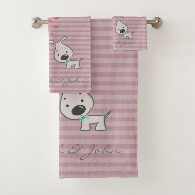 Chiens De Cartoon Mignons En Amour, Bandes - Perso (En situation)