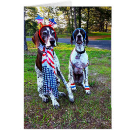 Chiens de fête de fête patriotique et carte Firewo