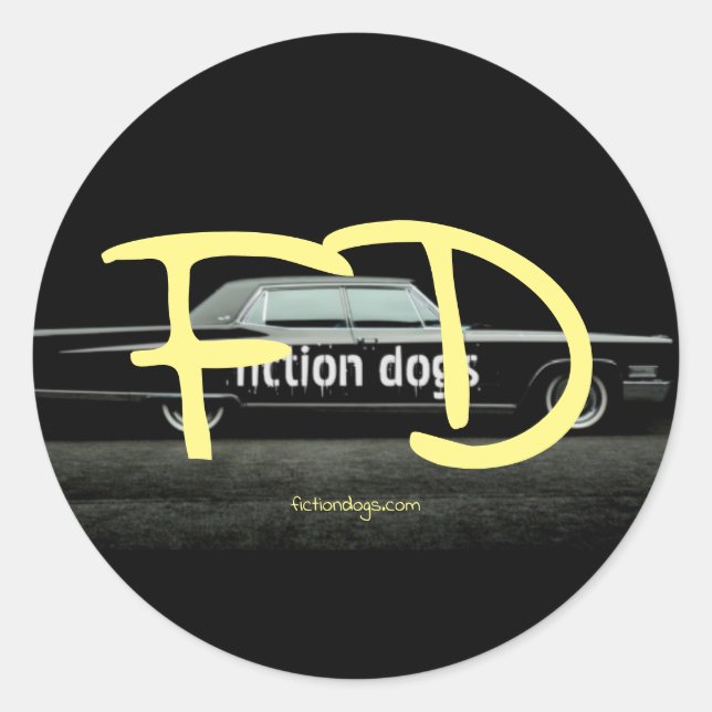 chiens de fiction autocollants ronds (Devant)
