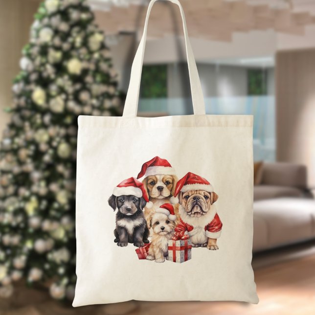 'Chiens de Noël' mignon sac fourre-tout amoureux d (Créateur téléchargé)