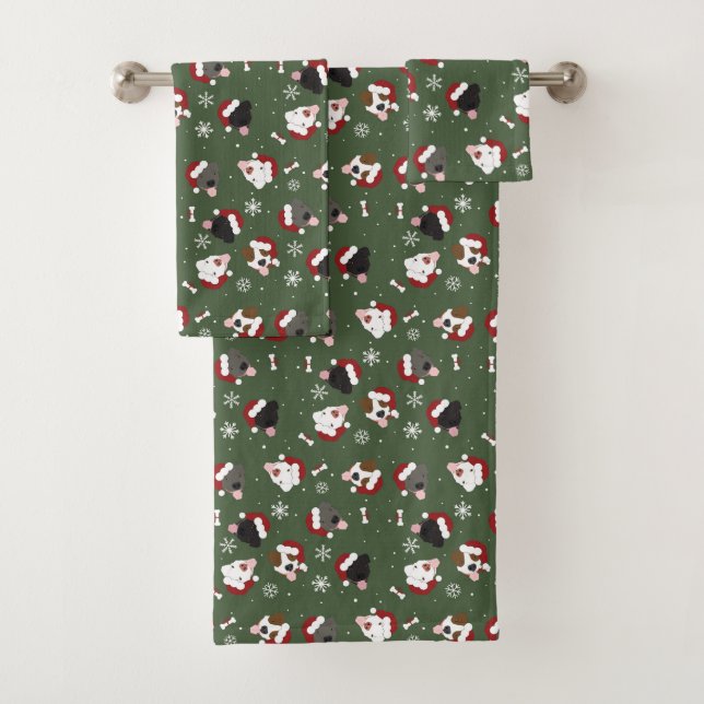 Chiens de Noël sur Vert (En situation)