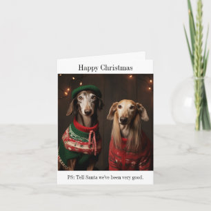 Chiens de Saluki Bonne carte de Noël