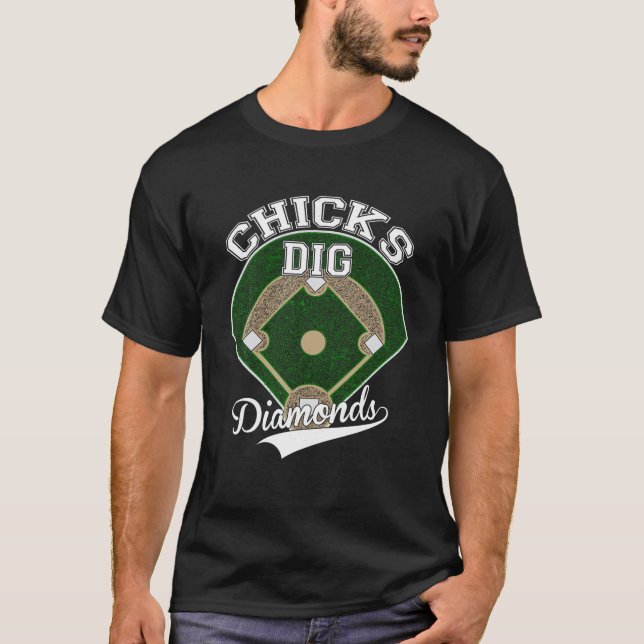 CHIENS DIG Diamonds TShirt de l'équipe de baseball (Devant)