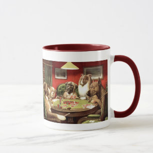 Chiens drôles jouant des tasses de tasse de café