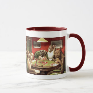 Chiens drôles jouant des tasses de tasse de café