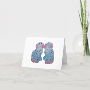 Chiens du Staffordshire bleu et rose Merci Notes