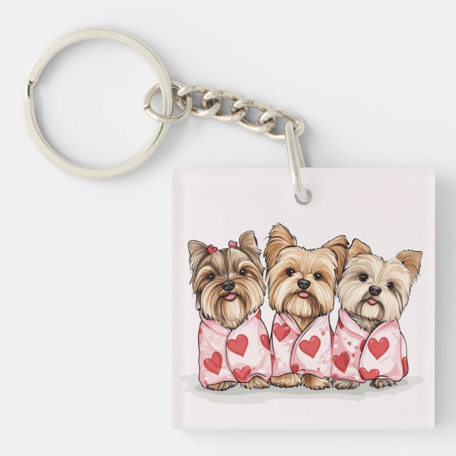 Chiens du Yorkshire Terrier de Valentines Day (Devant)