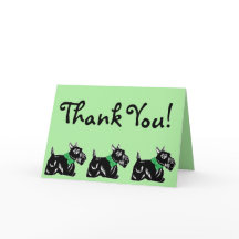 Chiens écossais avec Carte de remerciements vert v