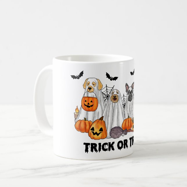 Chiens fantômes d'Halloween Mug (Devant gauche)
