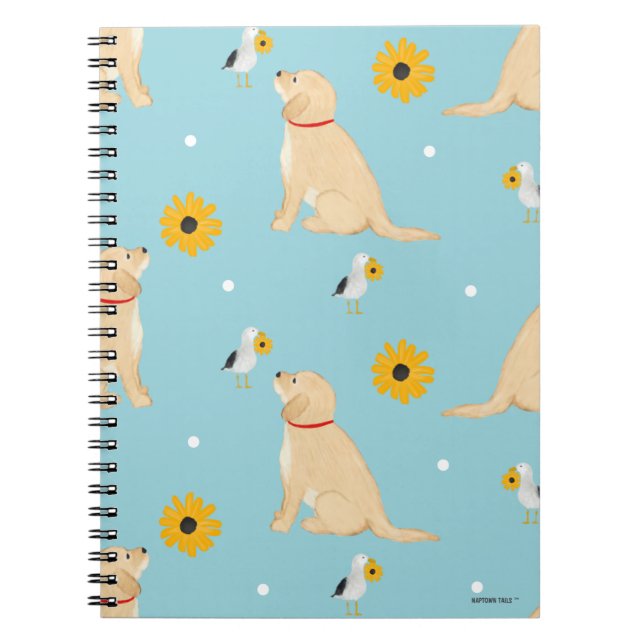 Chiens, Fleurs, Mouettes Carnet Spiral (Devant)