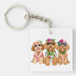 Chiens Goldendoodle Hawaïens Lei de Fleurs