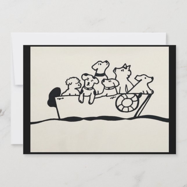 "Chiens invitation sur bateau" par (Devant)