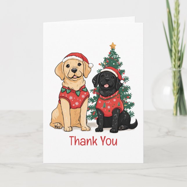 Chiens Labrador Retriever de Noël Merci (Devant)