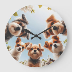 Chiens mignons Drôle Chien Mur Horloge