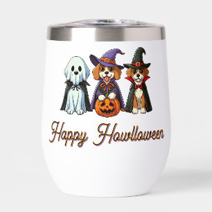 Chiens mignons en fantôme, sorcière et vampire