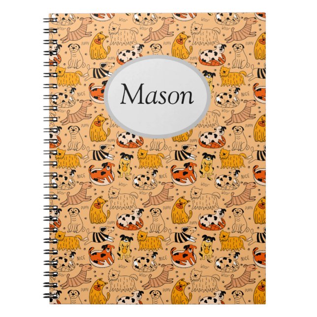 Chiens mignons personnalisables Carnet Spiral (Devant)