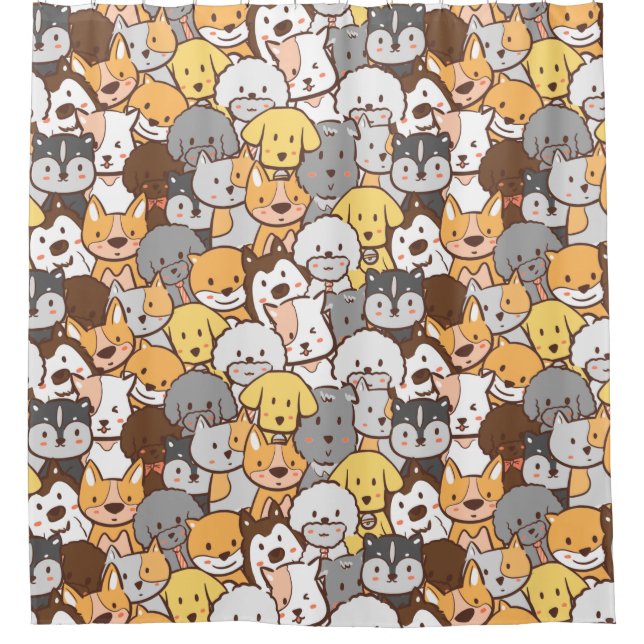 Chiens Motif rideau de douche (Devant)