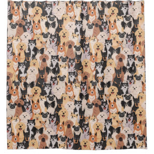 Chiens Motif rideau de douche