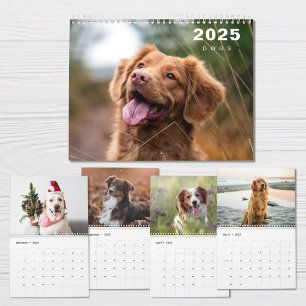 Chiens Photo Collage Calendrier moderne 2025