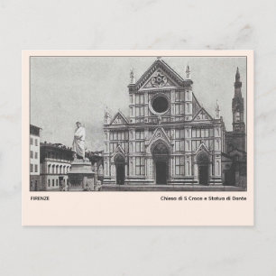 Chiesa di S Croce e Statua di Dante Florence Postkarte
