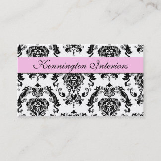 Chiffon Pink Black Damask Spitzen Visitenkarten Visitenkarte