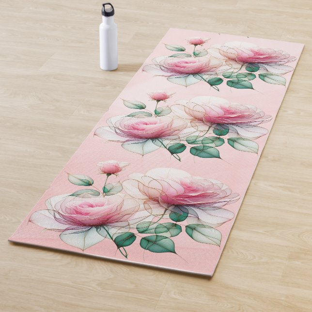 Chiffon Pink Roses Yogamatte (Beispiel)